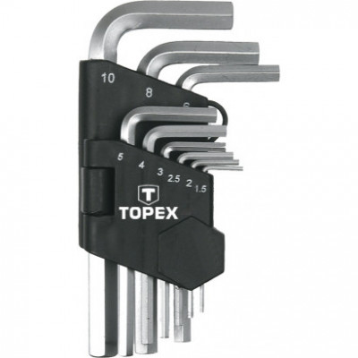 Набор ключей шестигранников  9шт. (1.5-10) Topex пластик/бокс