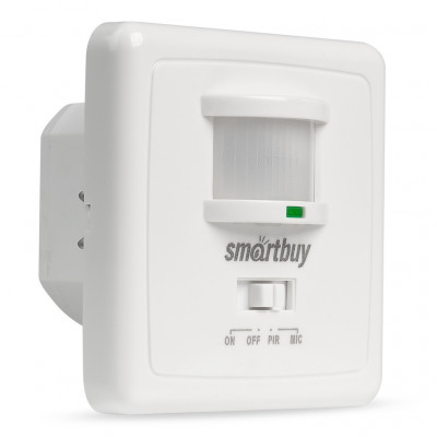 Датчик движения ИК Smartbuy ms-003 500Вт 160° до 9м IP20 с датчиком звука настенный (100)