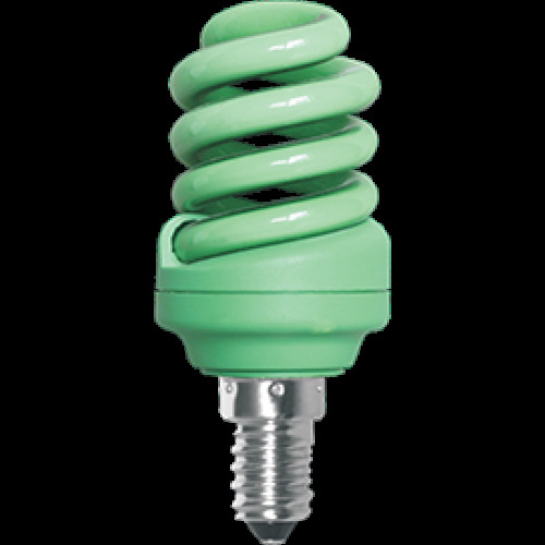 Лампа клл Spiral 12Вт Е14 Ecola зелёный (100)