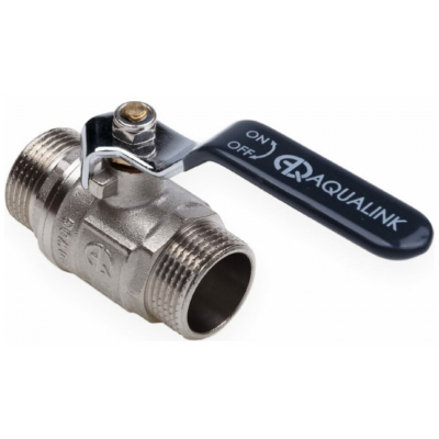 Кран шаровой латунный   1/2" НР-НР рычаг AQUALINK арт.02427