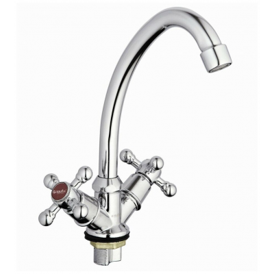 Смеситель для кухни G-LAUF JMX4-A605(2pcs) с пов. изливом, кер. (1/2") 180°, гайка (2 шт. в коробке)