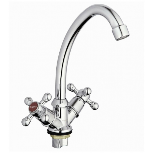 Смеситель для кухни G-LAUF JMX4-A605(2pcs) с пов. изливом, кер. (1/2") 180°, гайка (2 шт. в коробке)