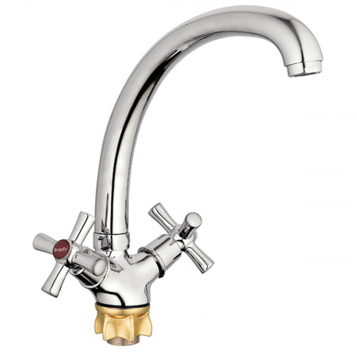 Смеситель для кухни G-LAUF QMT4-B722 с пов. изливом, кер. (1/2") 180°, шпилька
