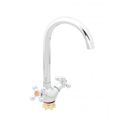Смеситель для кухни G-LAUF QTZ4-A856 с пов. изливом, кер. (1/2") 180°, гайка (корона)