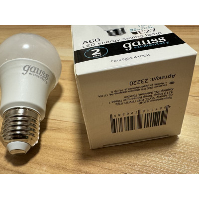 Gauss Filament ЛОН A60 E27 димм. 10W(860lm) 4100K 4K матов. 105x60 филам.(нитев.) 102202210-D
