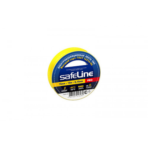 Изолента 15/10 Safeline желтая