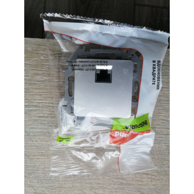 Информационная розетка RJ 45 категория 6 UTP INSPIRIA алюминий