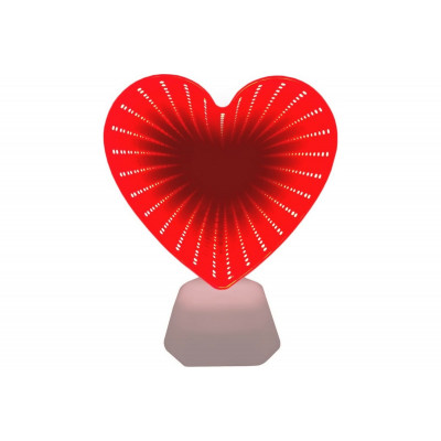 Apeyron/OGM св-к св/д ночник зеркальный Сердце красный 3хR6 пластик 160х72х190 NL-06
