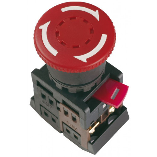 Кнопка IEK AE-22 Гриб 1з+1p фиксируемая 220В красный (10)