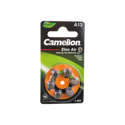 Элемент питания д/слуховых аппаратов Camelion GP ZA13 BL6 