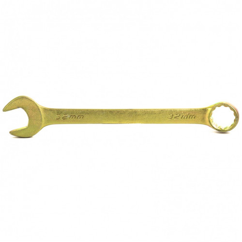 Ключ комбинированный, 32 мм, желтый цинк// Сибртех