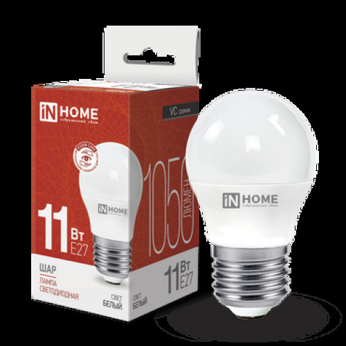 ASD/inHome VC шар P45 E27 11W(990lm) 4000К 4K 89x45 (без пульсации) 0617