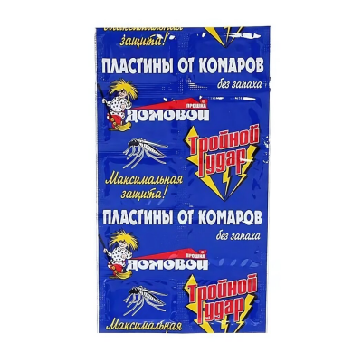 Домовой Пластины от комаров 10шт/уп Тройной удар (300