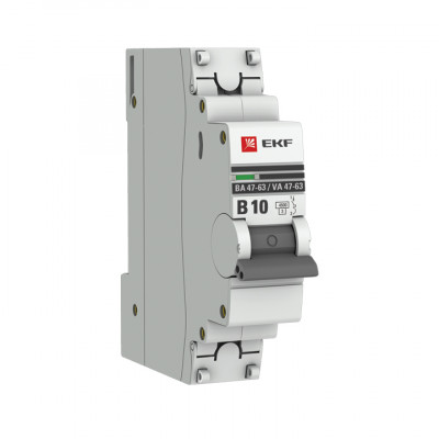 EKF PROxima автоматический выкл. ВА47-63 1P 10А 4,5kA х-ка В mcb4763-1-10В-pro (с опломбировкой)