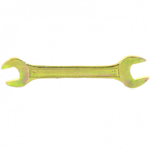 Ключ рожковый, 19 х 22 мм, желтый цинк// Сибртех