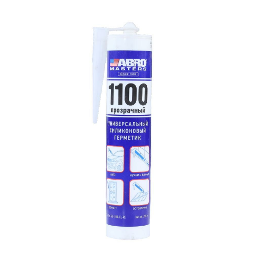 ABRO.Герметик силиконовый 1100 ABRO MASTERS (прозрачный) 280 мл SS-1100-CL