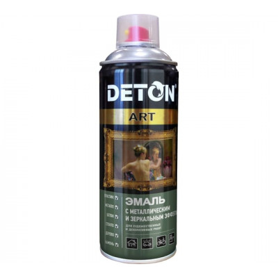 DETON ART Эмаль аэрозоль 520мл металлик СУПЕР ХРОМ (эффект зеркала) арт.DTN-A07663