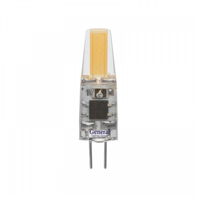 Лампа диодная G4 12В 7Вт 2700К 400Лм General пластик прозрачная (5/100)