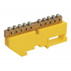 Шина нулевая на DIN   10/1 IEK 6x9мм изолятор желтый (20/500)