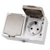 Блок Вуокса (выкл.1кл. + розетка с/з) IP54 TDM (5)