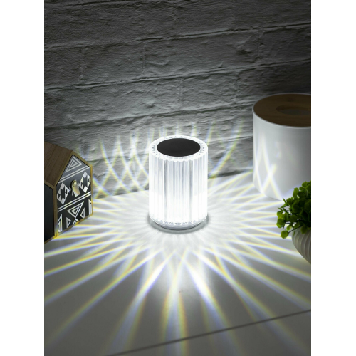 СТАРТ св-к декор. настольный 2LED Crystal Rose mini акк.1000mAh сенсор/димм 2-4-6K 130x90 USB-шнур