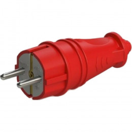 NE-AD вилка прямая каучук 2P+PE 1х16А 220-240V IP44 КРАСНАЯ 4401 (Турция)