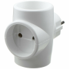 Тройник Toker 3L3 10/16A с/з плоский белый (40)