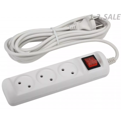 ЭРА сет. удл. ПВС 2х1 2 роз. 1.5м, 10А/2200Вт выкл. (корпус негорючий PP) U-2s-1.5m (РФ) 3992