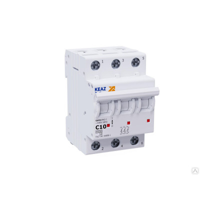 Автоматический выключатель 3P 10А C 4,5кА AC OptiDin (BM63-3C10-4,5-УХЛ3)КЭАЗ 