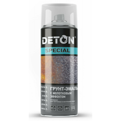 DETON Special Грунт-эмаль аэрозоль 520мл молотковая СЕРЕБРИСТО-ЧЕРНЫЙ арт.DTN-A70887