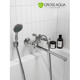 Смеситель для ванны GROSS AQUA 7088039С-35L(F) Yota с длинным изливом (8)