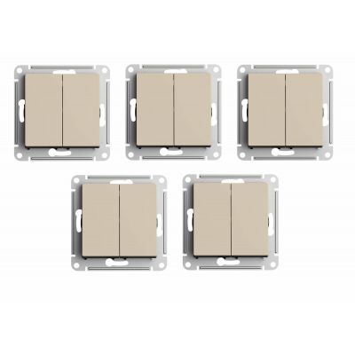 Systeme Electric AtlasDesign Песочный Выключатель 2-клавишный, сх.5, 10АХ, механизм