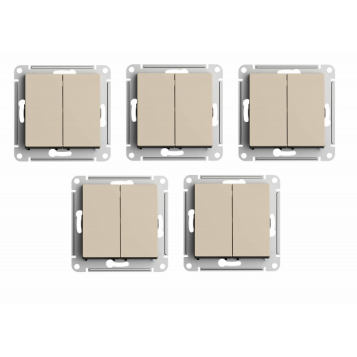 Systeme Electric AtlasDesign Песочный Выключатель 2-клавишный, сх.5, 10АХ, механизм