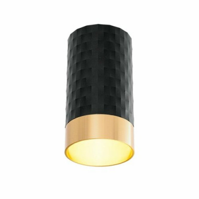Светильник накладной GU10 чёрный/золото CELLA D55x100мм Wolta (1)