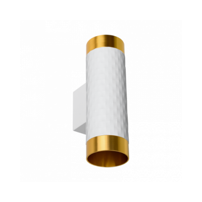 Светильник настенный 2хGU10 IP20 белый/золото CELLA D55x170мм Wolta (1)