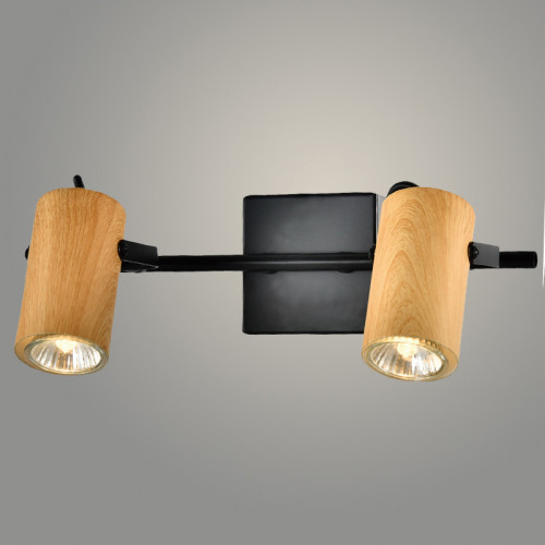 Спот 22470/2 WOOD+BK дерево/черный 2x25W GU10 h130, WAN23