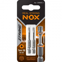 Бита torsion E6,3 Hex5-50, 2 шт карта STRONG