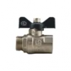 Кран шаровой латунный   1/2" ВР-ВР бабочка AQUALINK арт.01155