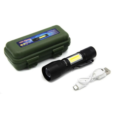 Фонарь аккумуляторный  USB  ZOOM BL-513-XPE+COB