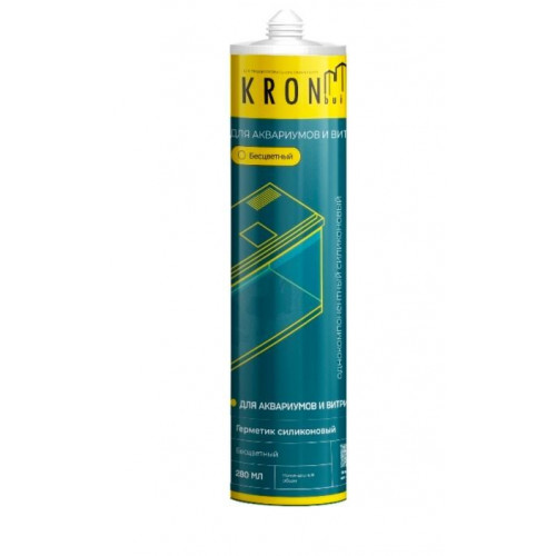 KRONbuild герметик силиконовый 300г д/аквариумов и витрин прозрачный, арт.SAT30