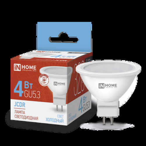 ASD/InHome лампа св/д VC MR16 GU5.3 220V  4W(320lm) 6500K 6K 51x50 (без пульсации) 0715
