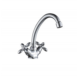 Смеситель DECOROOM DR53012 двуручный  для умывальника с повортным изливом