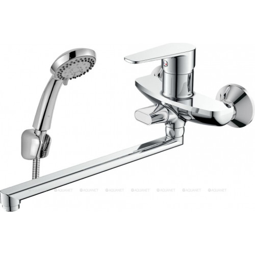 Смеситель DECOROOM DR72043 одноручный для ванны универсальный с поворотным изливом 300 мм
