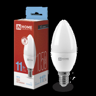 Лампа светодиодная LED-СВЕЧА-VC 11Вт 230В Е14 6500К 1050Лм IN HOME (кр. 10шт)