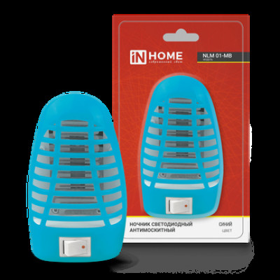 Ночник светодиодный москитный NLM 01-MB синий с выключателем 230В IN HOME (кр. 1шт)