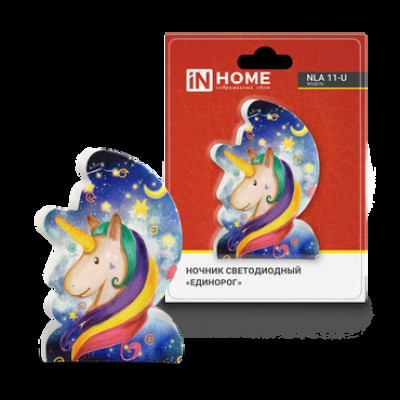Ночник светодиодный NLA 11-U ЕДИНОРОГ с выкл 230В IN HOME (кр. 1шт)