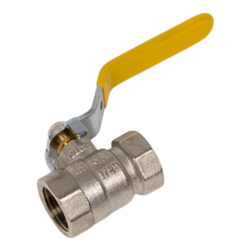 Кран шаровой латунный   1/2" ВР-ВР рычаг AQUALINK арт.01143