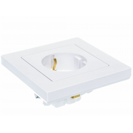 Розетка 1-м СП AtlasDesign 16А IP20 с заземл. защ. шторки в сборе карбон SE ATN001044