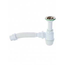 Aquant S1015-35-MR Сифон 1 1/4"х40, реш. 65мм, гофра, 40х40/50