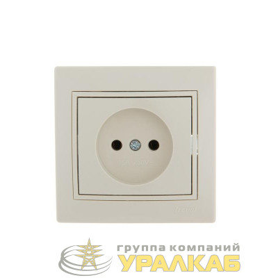 Розетка 1-м СП Mira 16А IP20 без заземл.крем./крем.